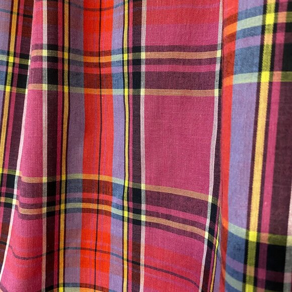 VINTAGE X-pressions Plaid Gathered Peasant Blouse Cottagecore Top Buttons XL - Picture 5 of 5